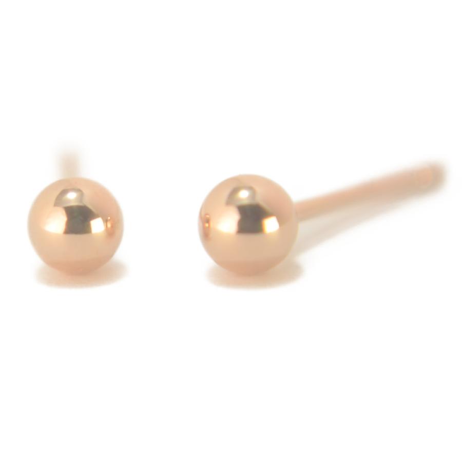エントリーでP5倍 K18PGピンクゴールド丸玉ピアス 3mm ピアス 18k 18金 
