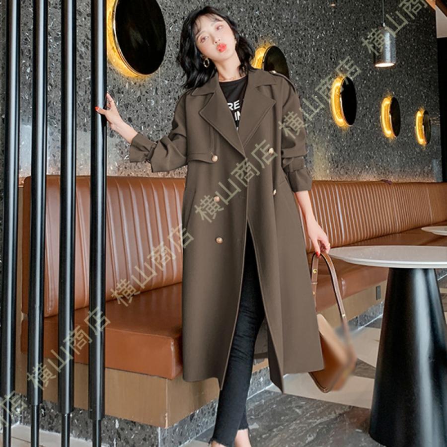 ロングコート トレンチコート ベルト付き コート 軽い アウター 上着