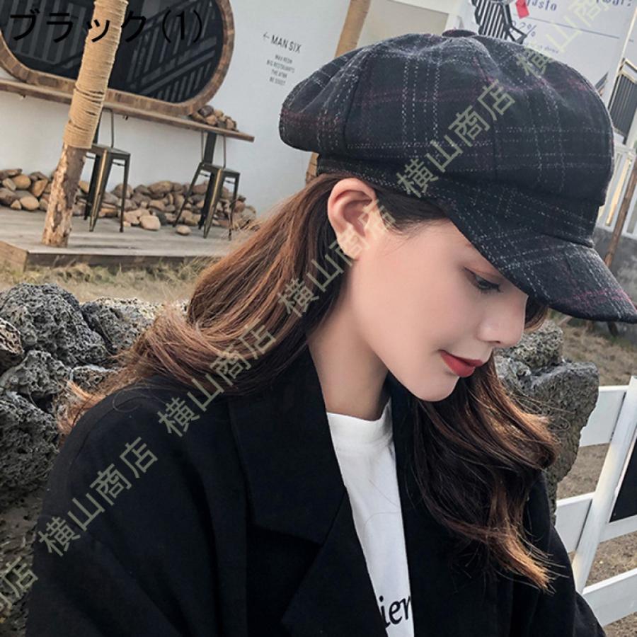 レディース 帽子 キャスケット ベレー帽 ハンチング 韓国 小顔 - 帽子