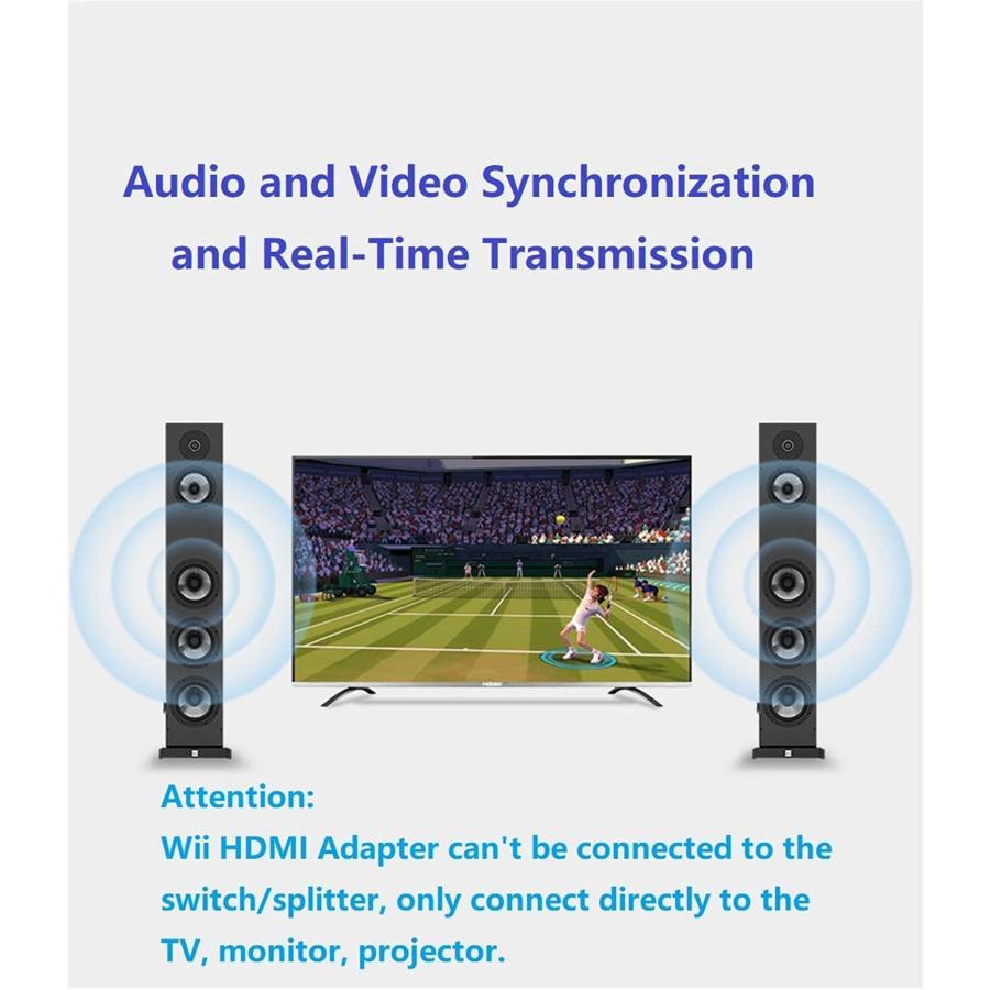 SZJUNXIAO Wii to HDMI変換アダプタ- Wii専用HDMI コンバーター720p/1080pに変換 3.5mmオーディオ 全部Wi｜yokoyoko-shop｜03