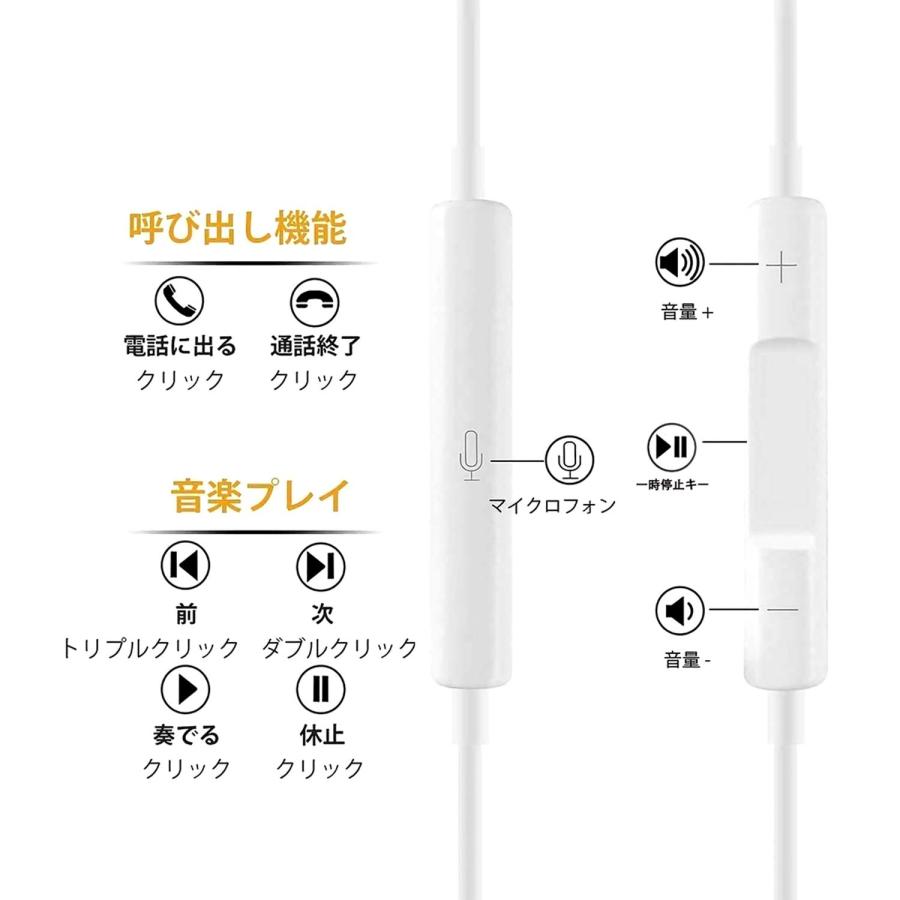 iphone イヤホン、有線イヤホン、ソケット直径3.5mmサイズ 用途が幅広く、アンドロイド携帯イヤホン、パソコンイヤホン、タブレットイヤホンなど｜yokoyoko-shop｜02