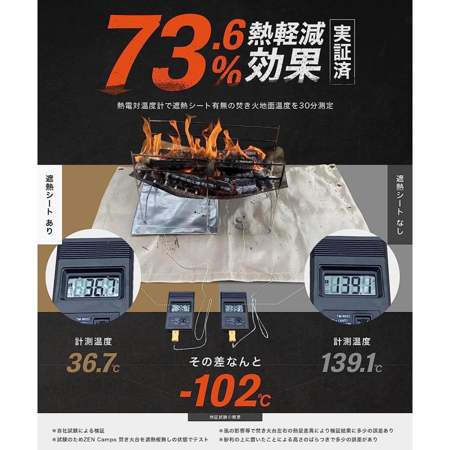ポイント5倍】ZEN Camps 焚き火シート 95*60cm & 遮熱シート ポイント5倍】ZEN Camps 焚き火シート 95*60cm & 遮熱シート