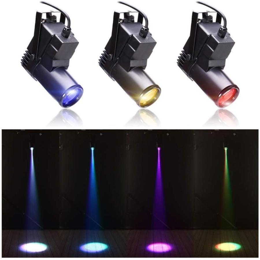 U`King LED ピンスポットライト ステージライト15W RGBW(赤・緑・青・白) スポットライト dmx512対応 オートサウンドモード照明効果ホームパーティー｜yolostore｜02