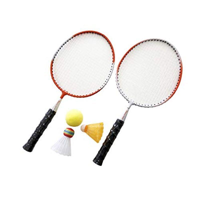 即納 Llb Sports キッズ バドミントンセット シャトルamp スポンジボール付 ホワイト オレンジ Wantannas Go Id