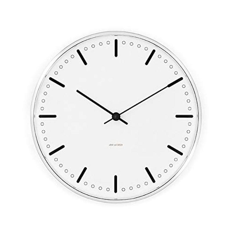 人気ブランドを アルネ・ヤコブセン Clock FREE ホワイト 290mm) Hall 43641(City 置き時計