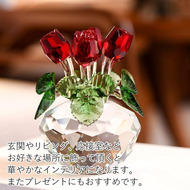 値頃 バラ クリスタル Elrin ペーパーウェイト ガラス 癒し 置物 オブジェ アイテム 風水 飾り花 花 ギフト かわいい インテリア スタンドミラー 姿見
