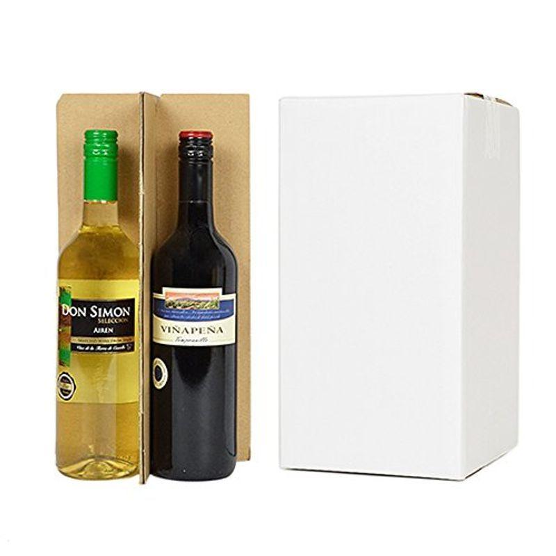 ダンボールワン ダンボール 白段ボール箱 箱 ダンボール箱 ワイン4本用 仕切り ケアマーク付き 宅配80サイズ Yom商事のダンボールワン 175 175 深さ332mm ダンボール 40 Yom商事