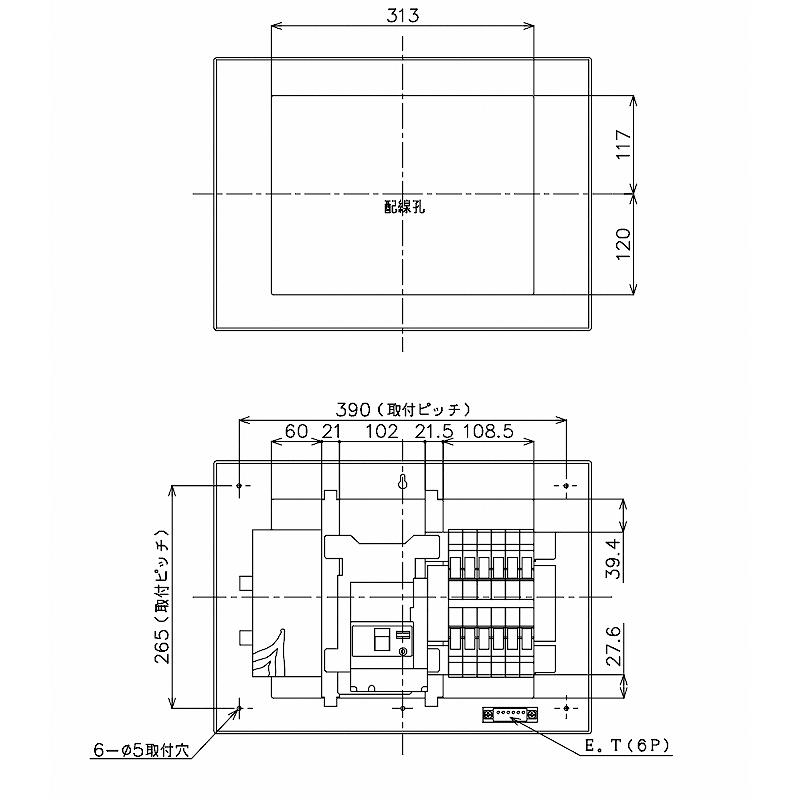 Panasonic（パナソニック） BQR3612：住宅用分電盤(露出・半埋込両用形 
