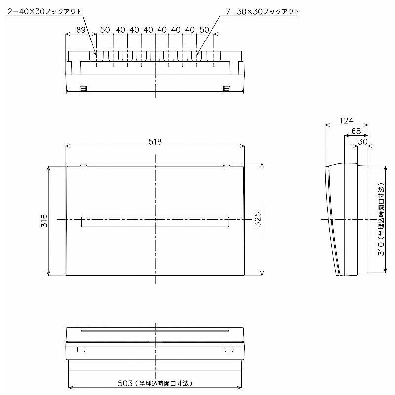 Panasonic（パナソニック） BQR36182：住宅用分電盤(露出・半埋込両用
