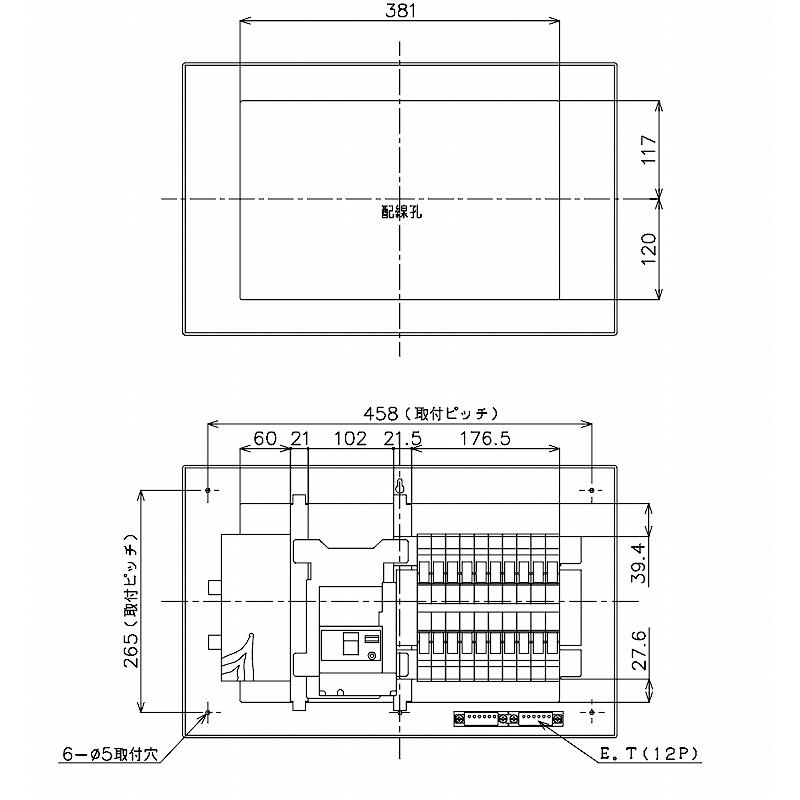 Panasonic（パナソニック） BQR3620：住宅用分電盤(露出・半埋込両用形