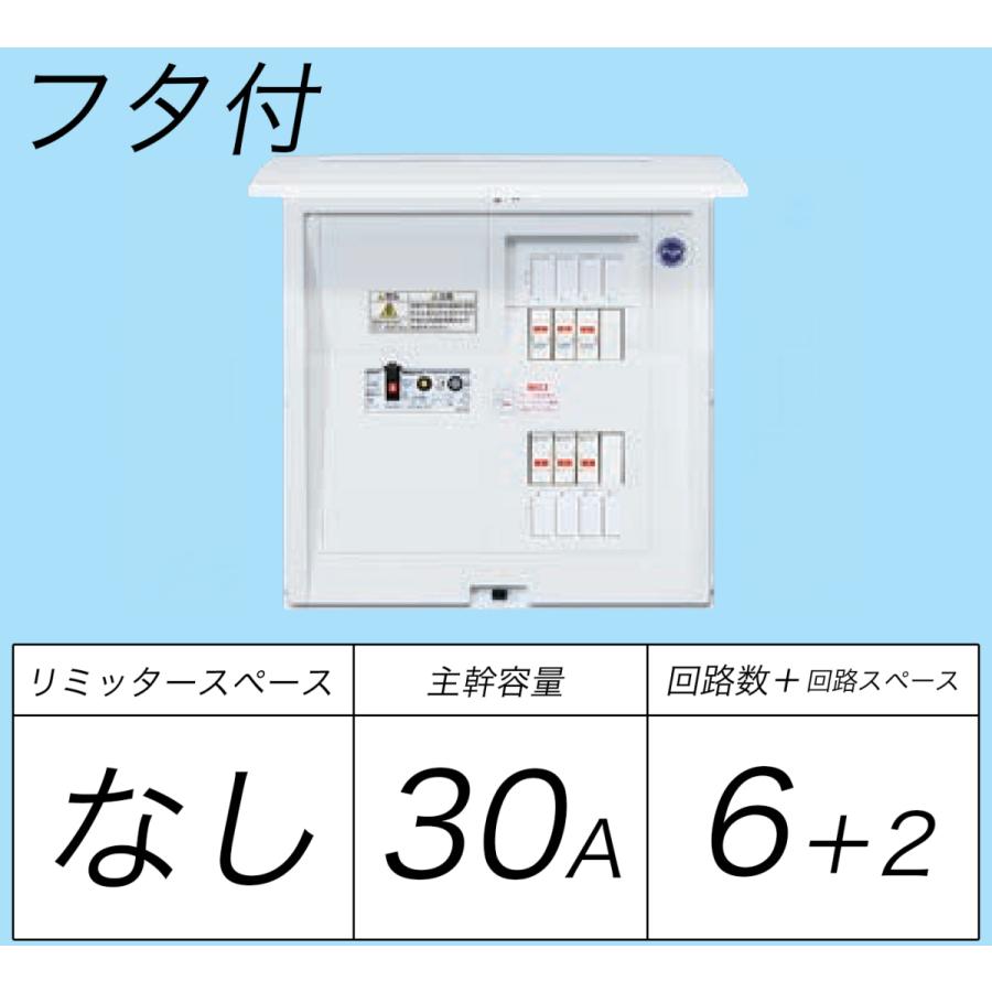 BQR8362：住宅用分電盤(露出・半埋込両用形)(ドア付)(リミッター