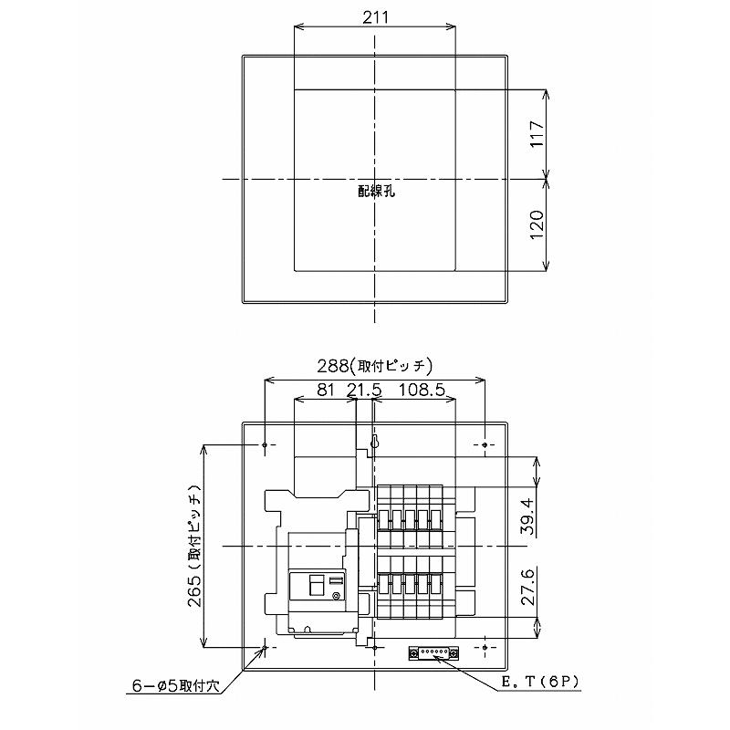 Panasonic BQR84102:住宅用分電盤(露出・半埋込両用形)(ドア付 Panasonic BQR84102:住宅用分電盤(露出・半埋込両用形)(ドア付