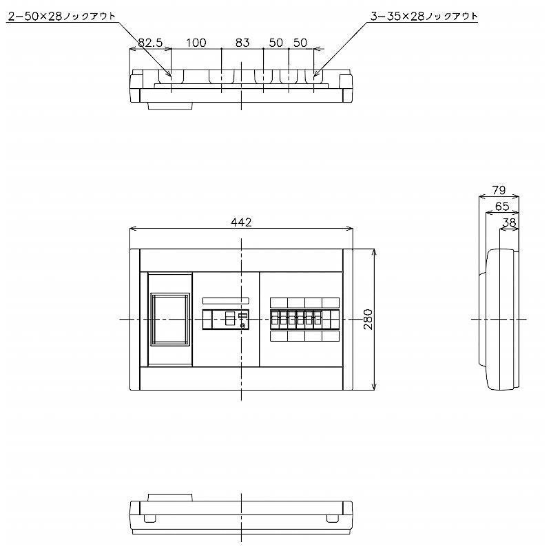 Panasonic（パナソニック） BQWB3462：住宅用分電盤(露出形)(ドア無