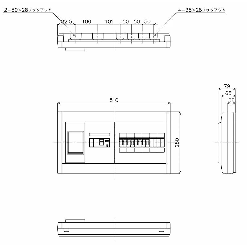 Panasonic（パナソニック） BQWB3584：住宅用分電盤(露出形)(ドア無