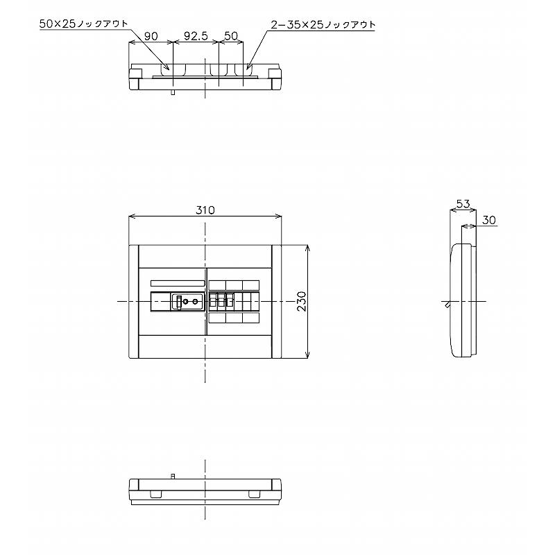 Panasonic BQWB82333:住宅用分電盤(露出・半埋込両用形)(ドア無 Panasonic BQWB82333:住宅用分電盤(露出・半埋込両用形)(ドア無