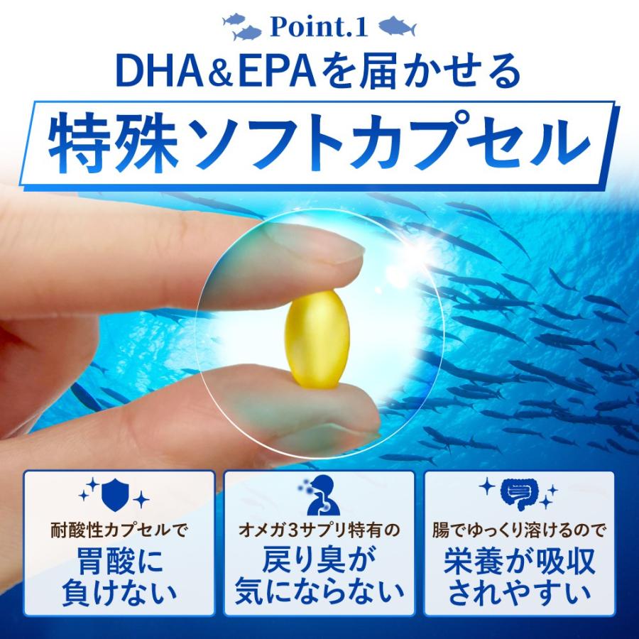 DHA EPA オメガ3 サプリ 国産魚油 日本製 植物性カプセル 届くDHA＆EPA  62粒 31日分 | YONEKiCHi | 02