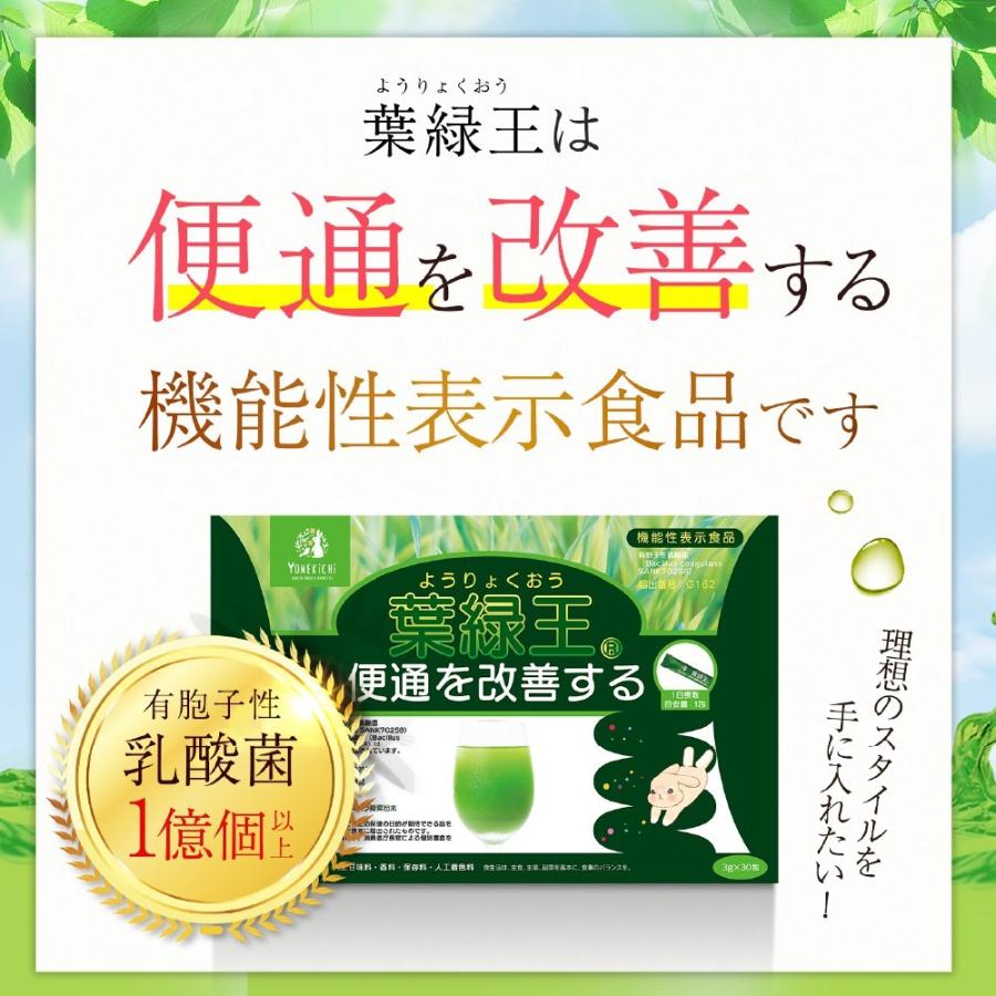 YONEKiCHi 青汁 乳酸菌 生きて腸まで届く 葉緑王 ようりょくおう 機能 