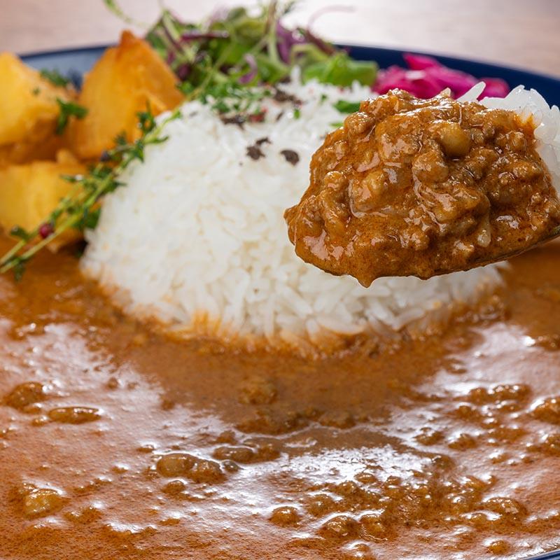 お取り寄せグルメ お肉屋さんのキーマカリー 国産豚肉 使用 カレー キーマカレー 辛口 温めるだけ お取り寄せ ご飯のお供 ごはんのおとも｜yonekyu｜11