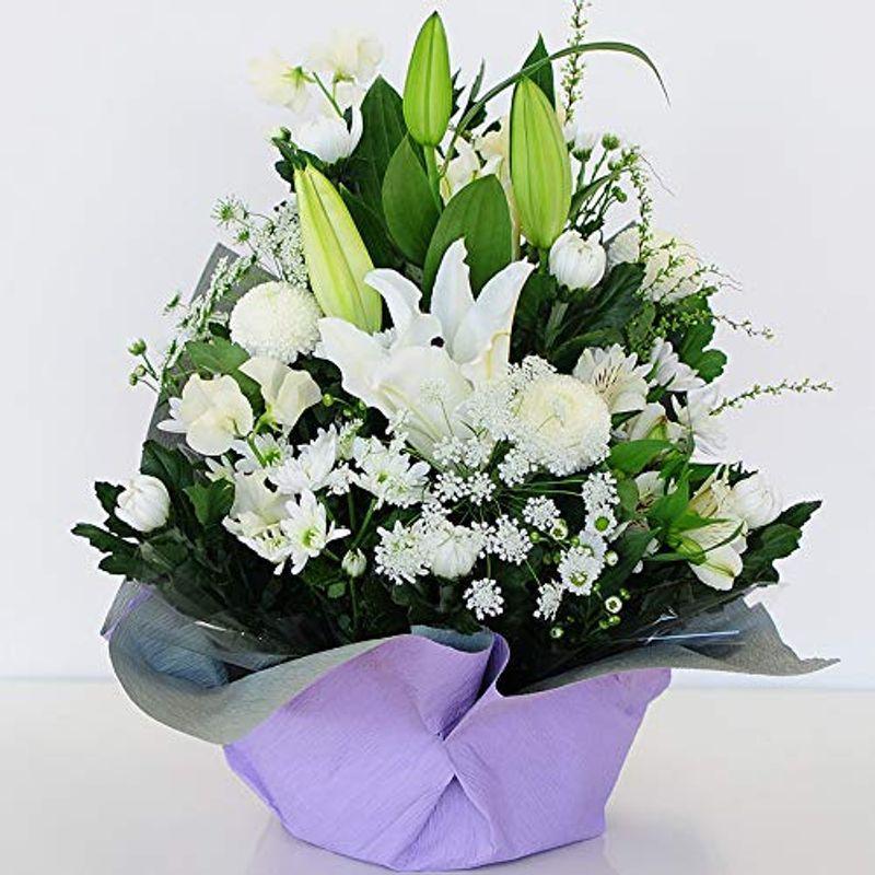 ショッピング卸売り お彼岸 お供え 仏花 ゆりのお供え花 アレンジメント サイズで選べる 色合いで選べる エーデルワイス 花工房 Mサイズ 白上がり 高価 買取店舗 Ols Kz