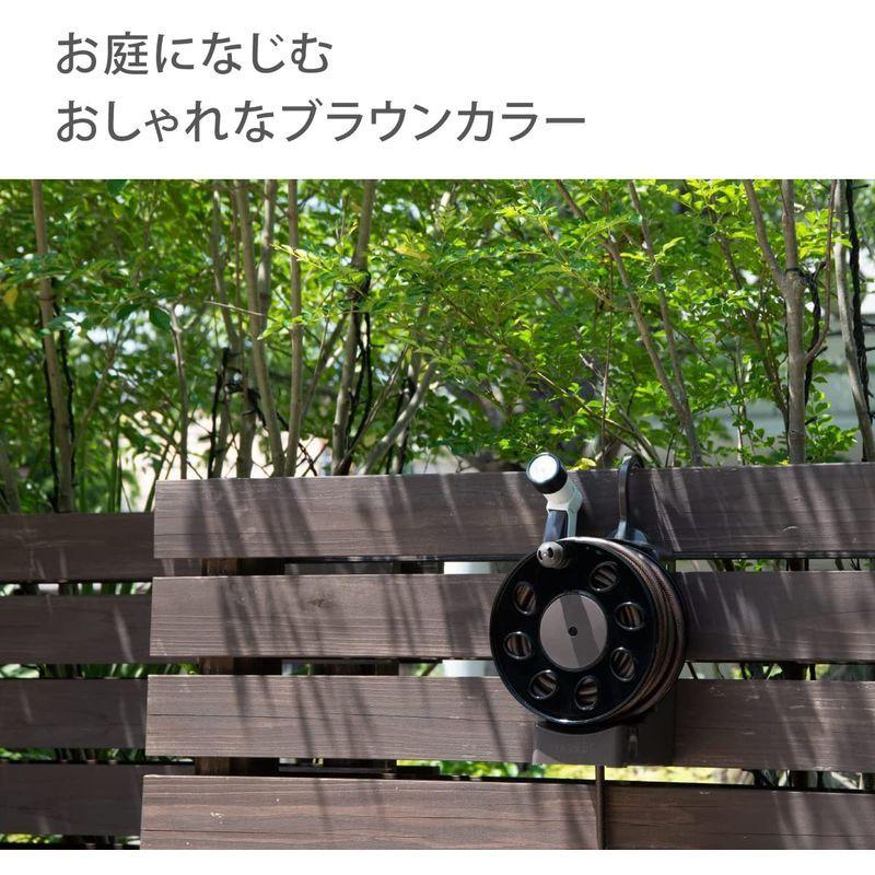 タカギ Takagi 15m Br R1415br おしゃれ オーロラlight ブラウン ホース ホースリール 安心のメーカー2 軽量 当店一番人気 ホース