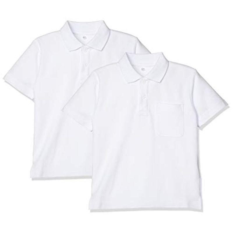 オープニング セシール 綿100 半袖ポロシャツ 2枚組 スクール 鹿の子 キッズ 小学生 制服 男女兼用 Th 1510 ホワイトb 130