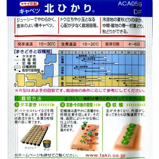キャベツ 北ひかり タキイ種苗 1 8ml 野菜種 秋まき Df kitahikari Hana Uta 米沢園芸 Yahoo 店 通販 Yahoo ショッピング