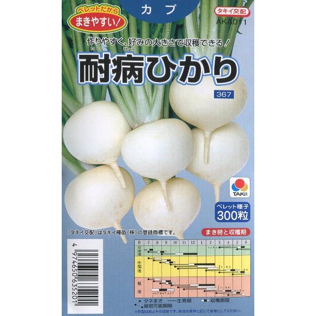 カブ 耐病ひかり ペレット種子 タキイ交配 300粒 野菜種 秋まき taibyohikari P Hana Uta 米沢園芸 Yahoo 店 通販 Yahoo ショッピング