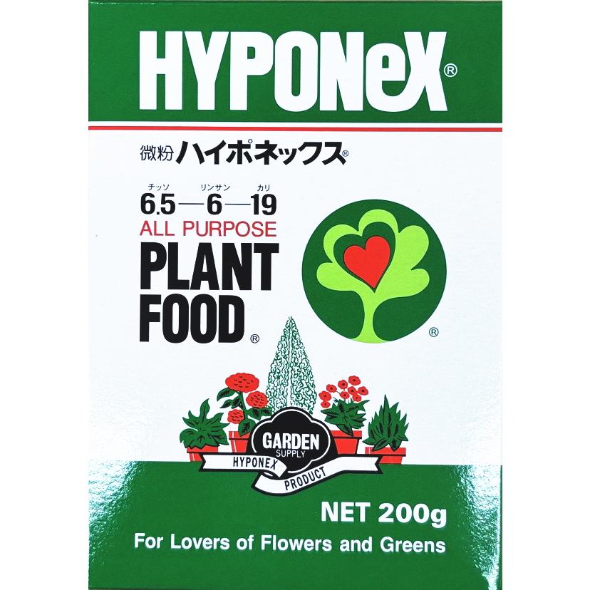 【ハイポネックス】微粉ハイポネックス 【肥料】N.6.5-P.6-K.19 NET200g（Yahoo!・Hana Uta 米沢園芸 Yahoo!店）