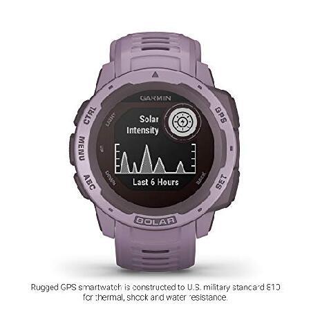 【メール便】 Garmin (ガーミン) Instinct Solar、ソーラー発電式の頑丈なアウトドアスマートウォッチ、スポーツアプリおよび健康モニタリング機能内蔵、オーキッドパープル 【V8298328096】(30272円)