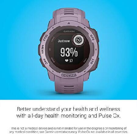 【メール便】 Garmin (ガーミン) Instinct Solar、ソーラー発電式の頑丈なアウトドアスマートウォッチ、スポーツアプリおよび健康モニタリング機能内蔵、オーキッドパープル 【V8298328096】(30272円)