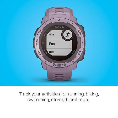 【メール便】 Garmin (ガーミン) Instinct Solar、ソーラー発電式の頑丈なアウトドアスマートウォッチ、スポーツアプリおよび健康モニタリング機能内蔵、オーキッドパープル 【V8298328096】(30272円)