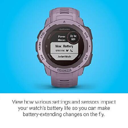 【メール便】 Garmin (ガーミン) Instinct Solar、ソーラー発電式の頑丈なアウトドアスマートウォッチ、スポーツアプリおよび健康モニタリング機能内蔵、オーキッドパープル 【V8298328096】(30272円)