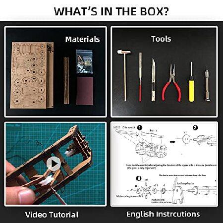 YAQUMW ヨーロッパ 中世 レトロ ミニチュア古代の木製重機上下させることができますクレーン クラフト と 建物 挑戦 3D 手作りDIYおもちゃ パズル モデル キット 