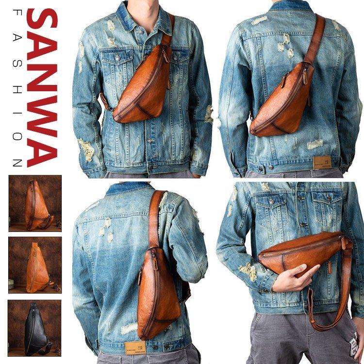 あすつく 斜め掛け 2way 本革 メンズ ボディバッグ ショルダーバッグ 斜め掛け 2way 本革 メンズ ボディバッグ ショルダーバッグ 機能性 カジュアル ワンショルダー レザー 鞄 自転車 バッグ