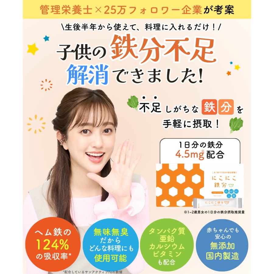 メーカー公式・管理栄養士監修】にこにこ鉄分 無添加 鉄分