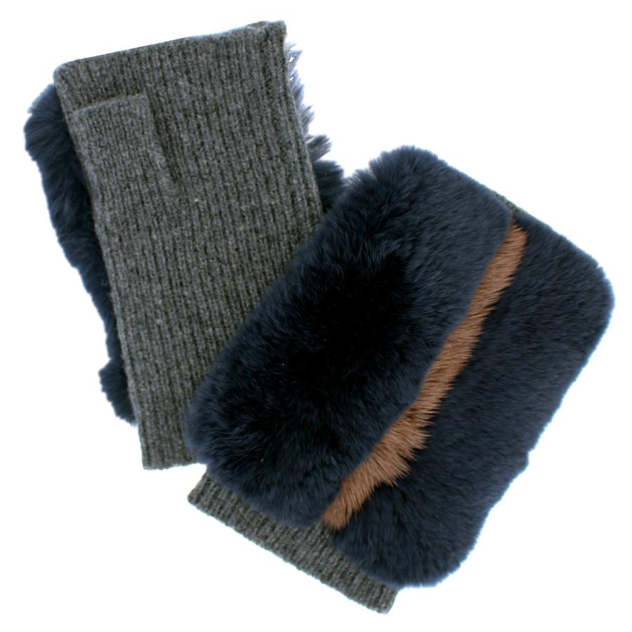 手袋　ランバン　ニット手袋　こげちゃ　ミンク 手袋ランバンニット手袋こげちゃミンク