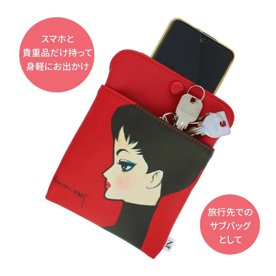 中原淳一 携帯ポシェット 18×13cm ブランド スマホ 肩掛け コンパクト