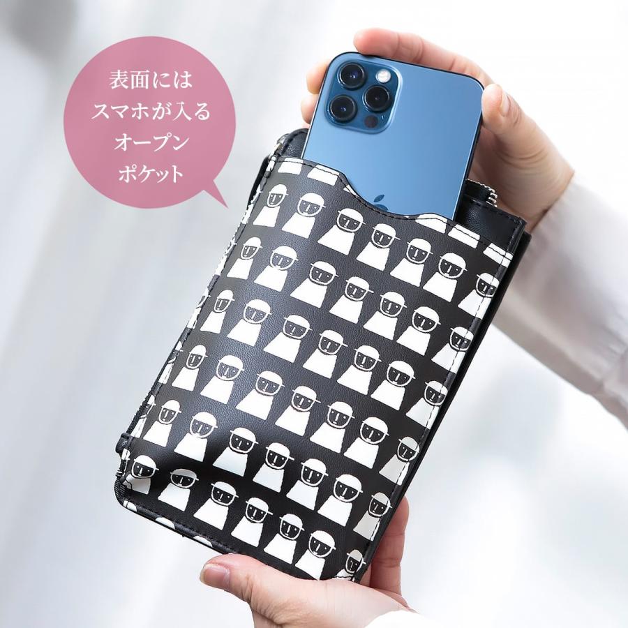 スマホポシェット ポシェット 縦 レディース お財布機能付き 財布 カード スマホ スマホポシェット ブランド 小さめ 斜めがけ 軽量 大人 おしゃれ かわいい 軽い おすすめ 旅行 PICONE ピッコーネ  薄型 ファスナー付き チャック付き ファスナー  ピンク STUDIO PICONE（スタジオピッコーネ） ポシェット スマホ 縦