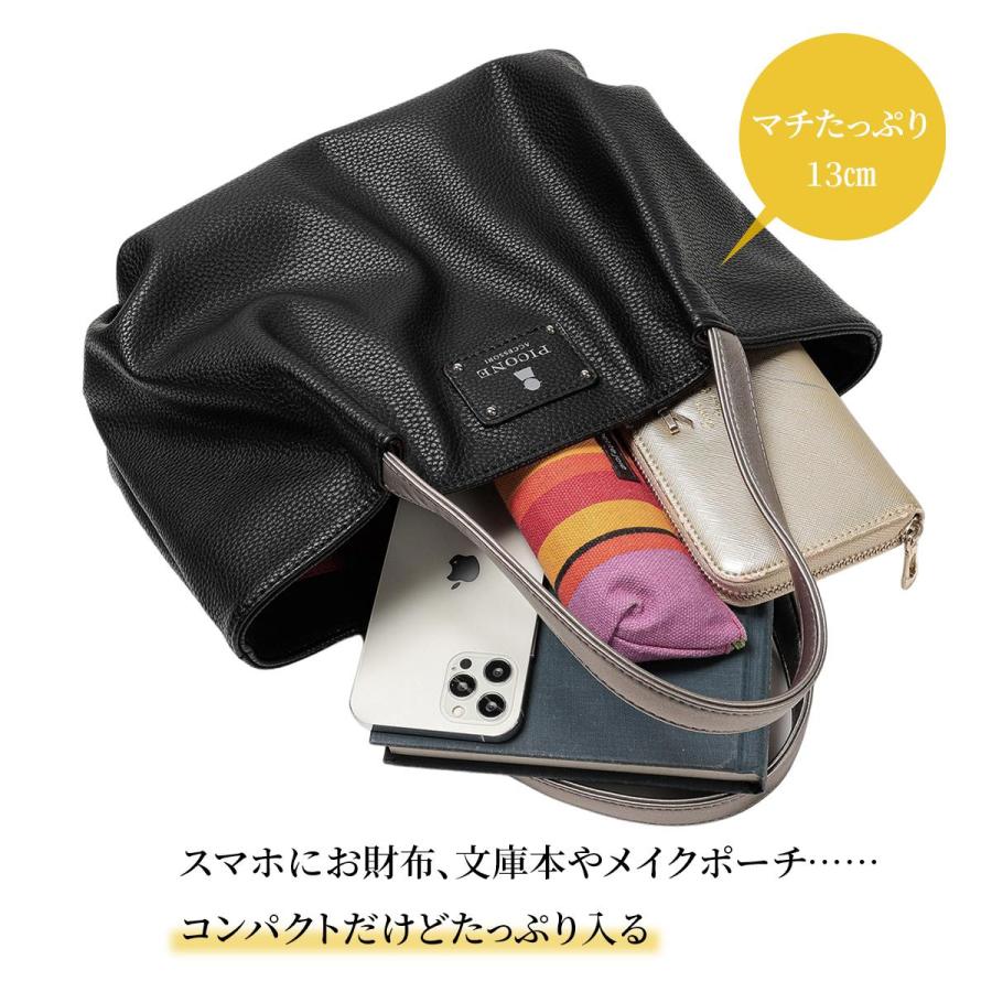 トートバッグ ハンドバッグ ブランド レディース 軽量 ポケット おしゃれ かわいい カジュアル シンプル ギフト プレゼント 頑丈 PICONE ピッコーネ 黒 ブラック STUDIO PICONE（スタジオピッコーネ） トートバッグ ハンドバッグ