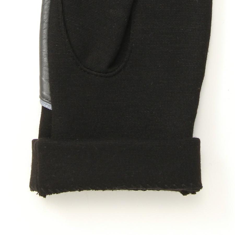 BIYUTE レディース ジャージ手袋 ちょっと長め丈 甲側レザー ジッパー