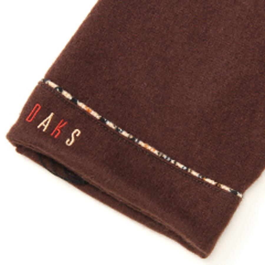 DAKS ロゴ刺繍 ハウスチェックコードパイピング カシミヤ混ジャージ メンズ手袋 日本製 23〜24cm(M) 全4色｜yorks-online｜11