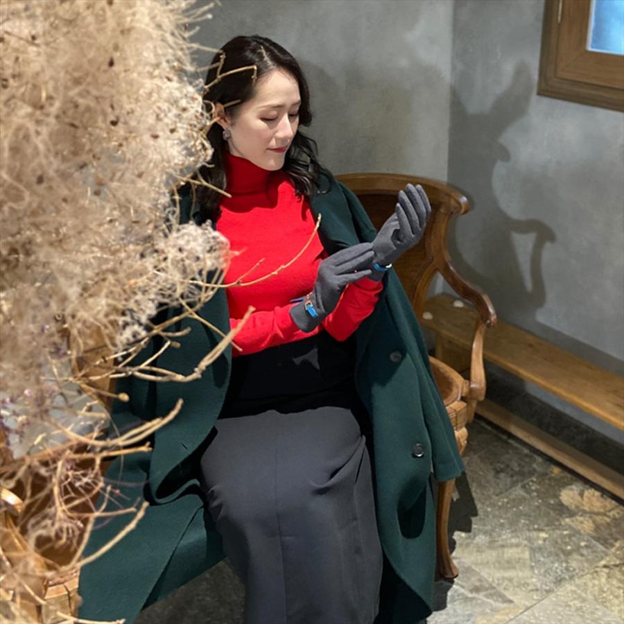 手袋 レディース ブランド 暖かい バイカラー 日本製 スマホ対応 五本