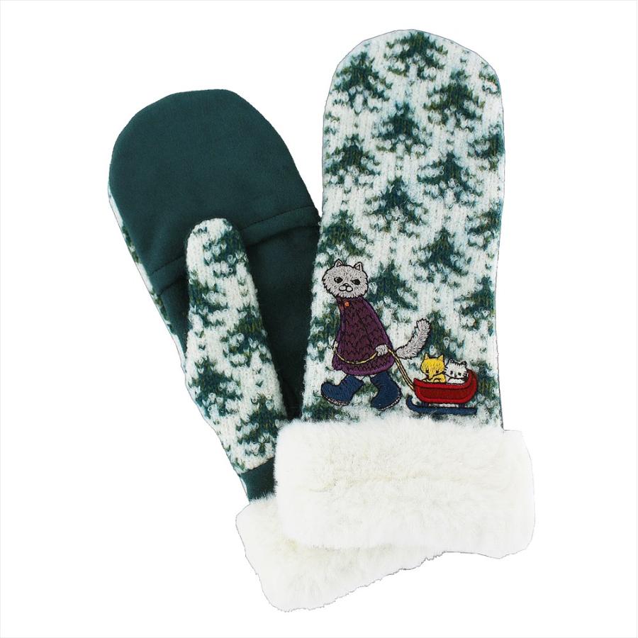 手袋 レディース 暖かい ミトン 指が出る 北欧 スマホ対応 防寒