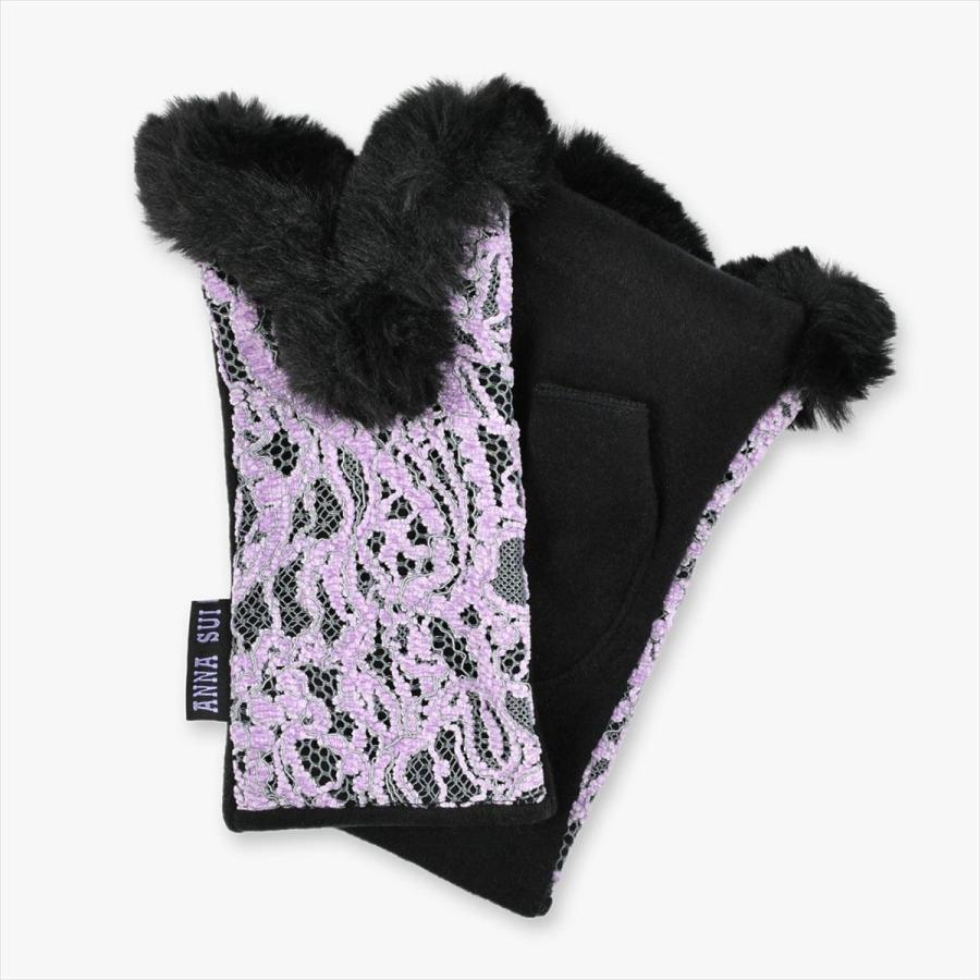 ANNA SUI（アナスイ） 手袋 レディース ブランド 暖かい 指先が出る 指