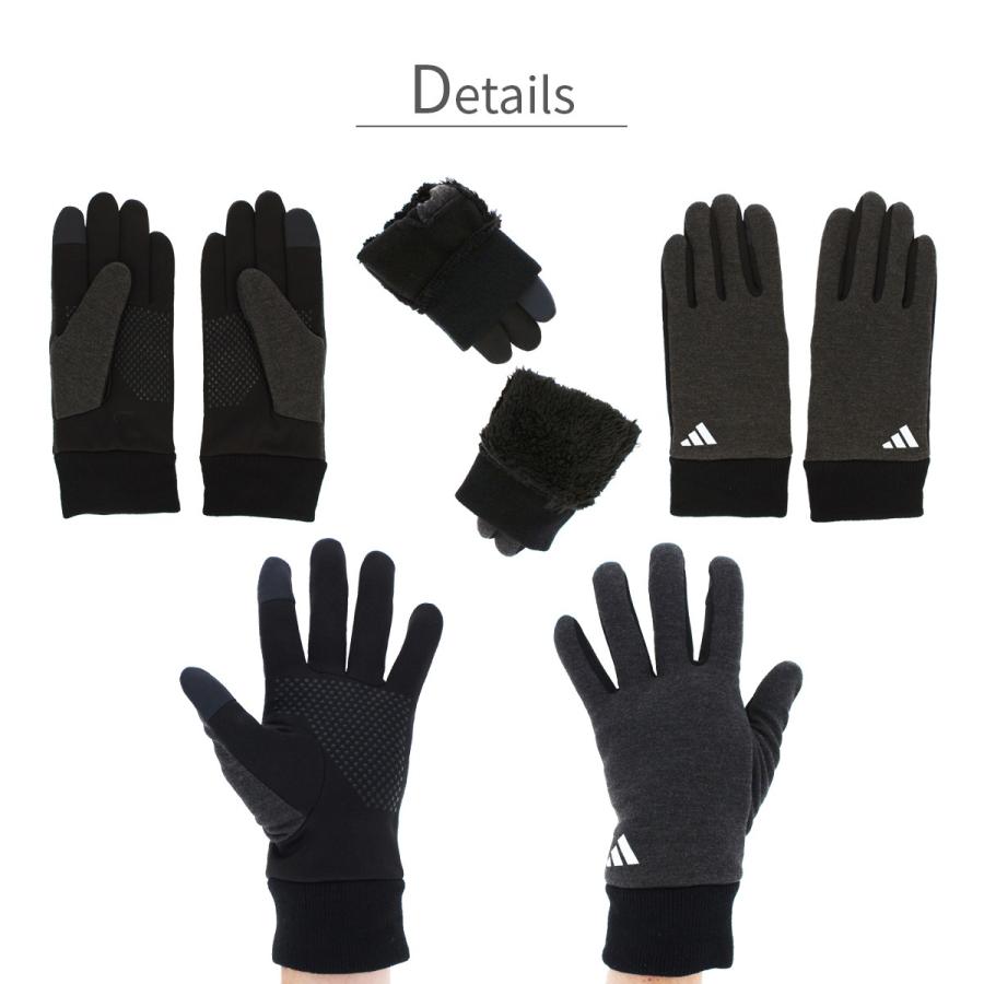 adidas（アディダス） 手袋 メンズ スマホ対応 滑り止め ボア 裏起毛