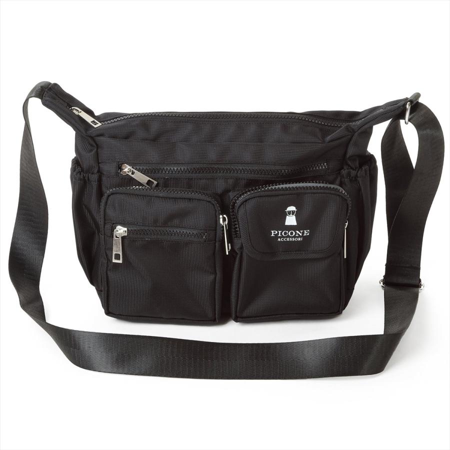 ショルダーバッグ レディース メンズ ブランド ファスナー開閉  シンプル ポケット カジュアル 斜めがけ 肩掛け 軽量 おしゃれ 軽い 旅行 PICONE ピッコーネ STUDIO PICONE（スタジオピッコーネ） ショルダーバッグ レディース