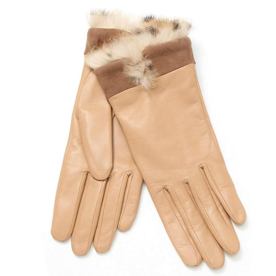 カプリ ガンティ レディース 裾裏たっぷりファー 防寒 エレガント 革