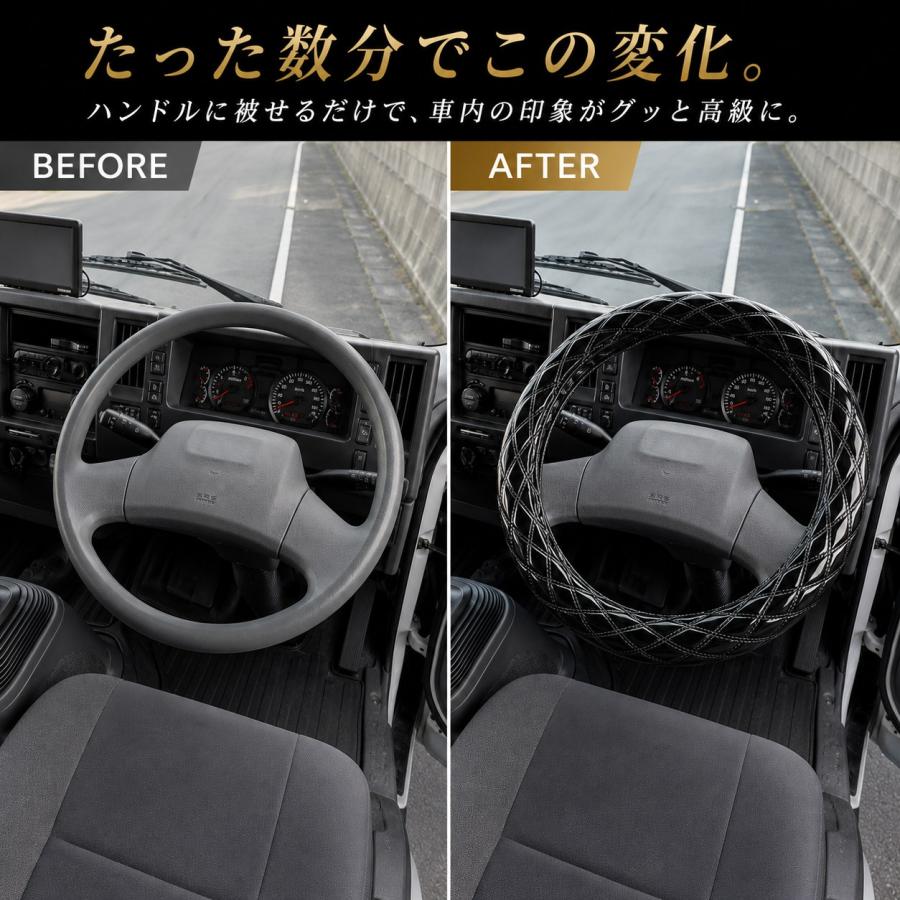 日本ボデーパーツ工業 トラック ハンドルカバー 太巻き ブラック (黒