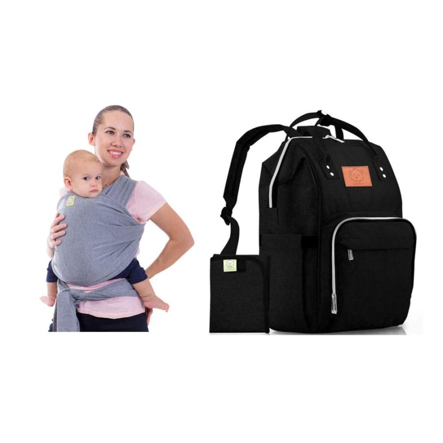 KeaBabies Baby Wrap Carrier and Diaper Bag Backpack All in 1 Original