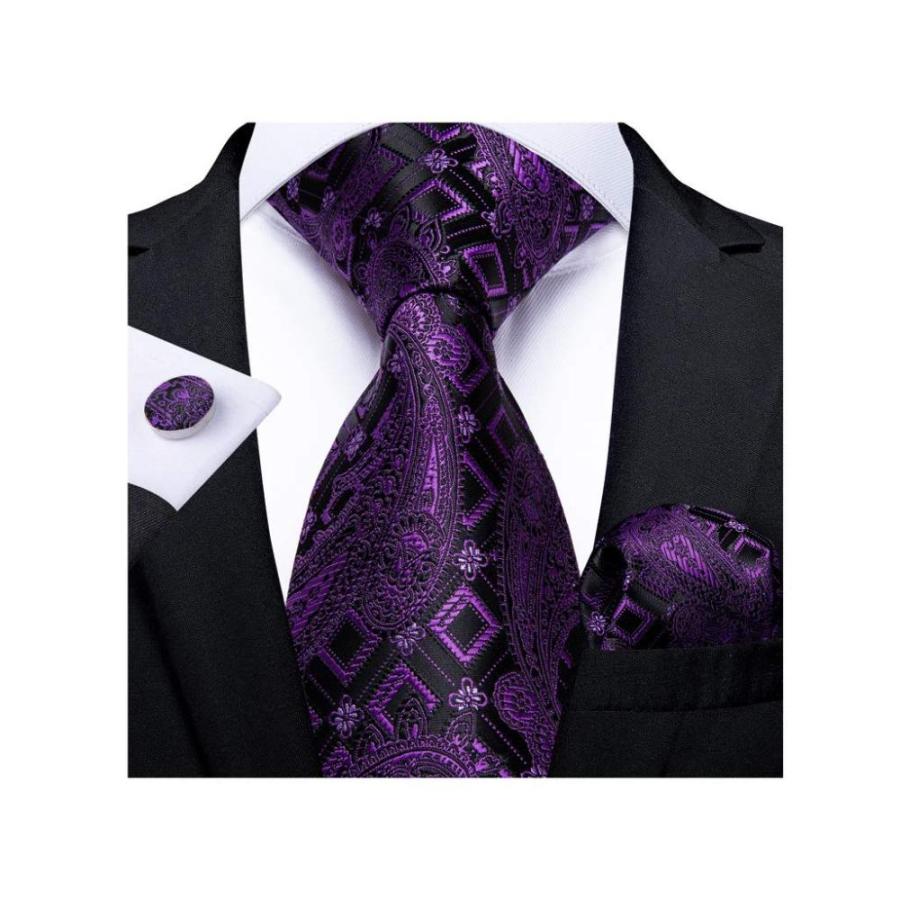 YFQHDD Ties for Men Purple Floral Necktie Business Formal Silk Tie